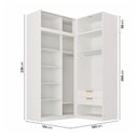 Ver imagem 3 de Guarda-Roupa Planejado de Canto 4 Peças 8 Portas com 4 Portas de Correr Jade CabeCasa MadeiraOriginals Branco/Fosco
