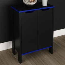 Armário para Escritório 2 Portas Preto/Azul Me4164 - Tecno Mobili - 1