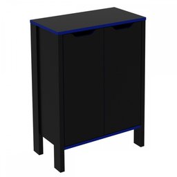 Armário para Escritório 2 Portas Preto/Azul Me4164 - Tecno Mobili - 2