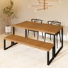 Mesa Industrial Bernardo Madeira Maciça 2,50m com Ferro Preto - 1