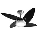 Ver imagem 1 de Ventilador Led Paris Alumínio Escovado 4 Pás Pretas 220v