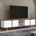 Ver imagem 4 de Rack Bancada Tv 60 Pol 217cm Orgânico Valen Cedro/branco C14 - Mpozenato
