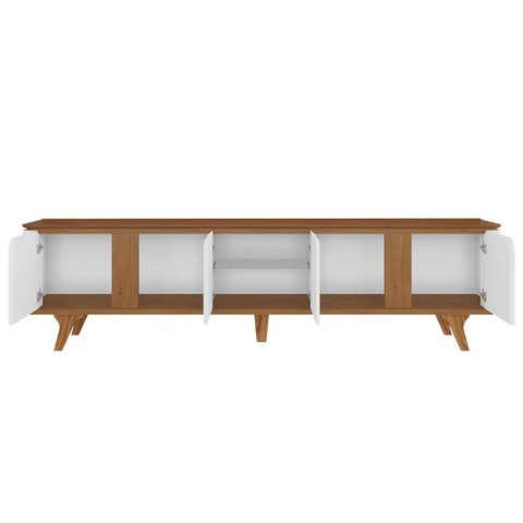 Rack Bancada Tv 60 Pol 217cm Orgânico Valen Cedro/branco C14 - Mpozenato