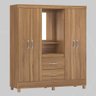 Guarda Roupa Solteiro 4 Portas com Espelho e 2 Gavetas Lord - Amêndola Touch - 9