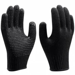 Luva Tricotada Pigmentada | Kit 12 Pares Epi Preto Tamanho 9 - 4