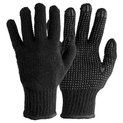 Luva Tricotada Pigmentada | Kit 12 Pares Epi Preto Tamanho 9