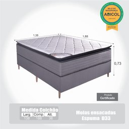 Colchão Casal Molas Ensacadas Nobre + Base 138x188x73 - 6