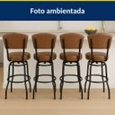 Ver imagem 2 de Banqueta Alta Bar Giratória com Encosto Cor Preta Assento Grosso Confortável Cor Whisky Kit 4 Peças