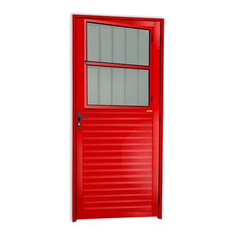 Porta de Sala Alumínio 86 Esq. V.Boreal Vermelho Brimak
