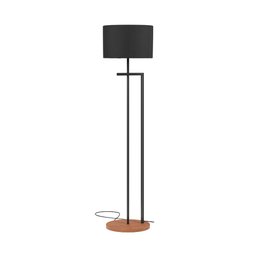 Luminária Abajur de Chão Indústrial Salone Preto com Cúpula Preta - 3