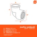 Ver imagem 3 de Kit Joelho 90 Sold Bucha Latão 25x1/2 Fortlev - 10 Unidades