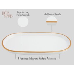 Bandeja Decorativa Lavabo Banheiro Multiuso em Cerâmica - 3