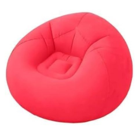 Sofá Poltrona Puff Inflável Deluxe Aveludado Impermeável