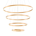 Ver imagem 1 de Lustre Pendente Nitrolux Lp-803 4 Módulos Dourado Led Bivolt