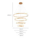 Ver imagem 3 de Lustre Pendente Nitrolux Lp-803 4 Módulos Dourado Led Bivolt