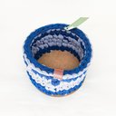 Ver imagem 3 de Cesto Multiuso Redondo Azul com Cinza Mescla