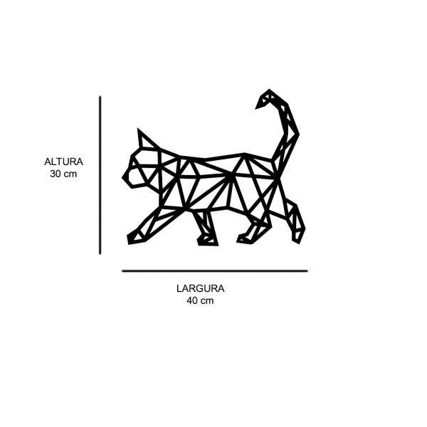 Escultura de Parede em MDF Gato Geométrico 3 - 2