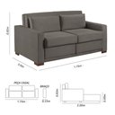 Ver imagem 4 de Sofa Cama Casal Sofia 2 Lugares 170cm com Pés de Madeira Talento Móveis