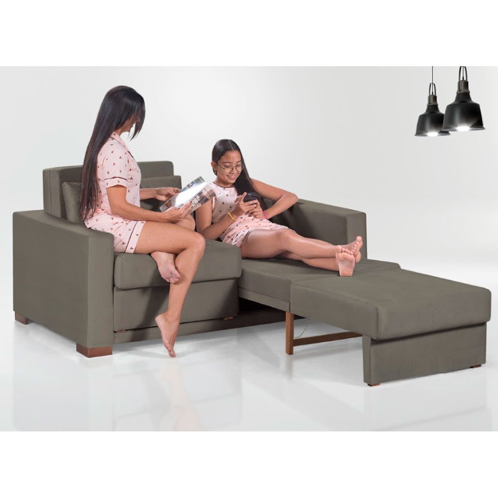 Sofa Cama Casal Sofia 2 Lugares 170cm com Pés de Madeira Talento Móveis - 2