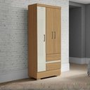 Ver imagem 2 de Guarda Roupa Solteiro 3 Portas Coimbra 186x76 Cm Armoveis Atacama Off White