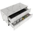 Ver imagem 4 de Balcão para Gabinete de Banheiro 2 Gavetas com Rodízios Mármore Branco