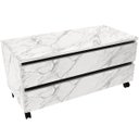 Ver imagem 1 de Balcão para Gabinete de Banheiro 2 Gavetas com Rodízios Mármore Branco