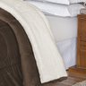 Coberdrom Noruega Sherpa + Manta Flannel 1pç Queen - Marrom - 2