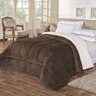 Coberdrom Noruega Sherpa + Manta Flannel 1pç Queen - Marrom - 1