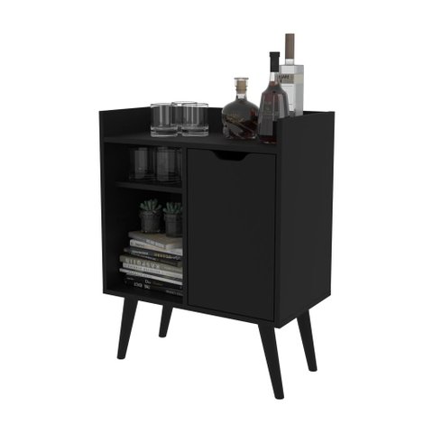Aparador Buffet para Sala 1 Porta Tecnomobili Preto - Ap2310