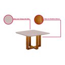 Ver imagem 3 de Mesa de Jantar Quadrada 4 Lugares Paris Tampo com Vidro e Madeira Maciça Móveis Mix Mel/off-white