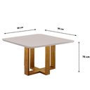 Ver imagem 5 de Mesa de Jantar Quadrada 4 Lugares Paris Tampo com Vidro e Madeira Maciça Móveis Mix Mel/off-white