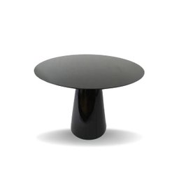 Conjunto Mesa de Jantar Cone 120 cm Laca Preta com Cadeiras Cercatto Giratória Revestida em Tecido L - 2