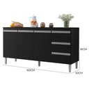 Ver imagem 6 de Kit de Cozinha Andréia Balcão 160cm Preto com Tampo Mdp e Aéreo - Ajl Móveis
