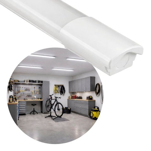 Luminária Calha Hermética Sobrepor Teto Led 36w Luz Neutra 1,2m Áreas Úmidas Opus St1919