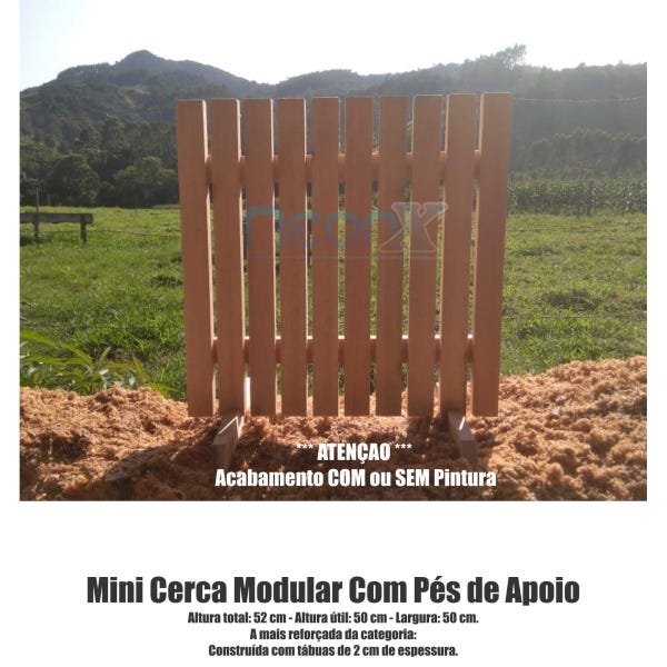 Cerca para Jardim Horta Decoração, Interna ou Externa com Pés 50x50 cm COM Pintura NeonX - Amarela - 4