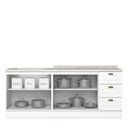 Ver imagem 3 de Cozinha Modulada Americana 2 Peças Balcões 120cm e 80cm Branco/calcare com Tampos Mdp - Móveis