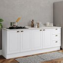 Ver imagem 2 de Cozinha Modulada Americana 2 Peças Balcões 120cm e 80cm Branco/calcare com Tampos Mdp - Móveis