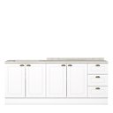 Ver imagem 1 de Cozinha Modulada Americana 2 Peças Balcões 120cm e 80cm Branco/calcare com Tampos Mdp - Móveis
