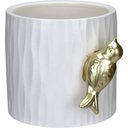 Ver imagem 1 de Vaso Decorativo Enfeite Casa Aparador Home&co com Pássaro Cerâmica 13x16x16cm Branco