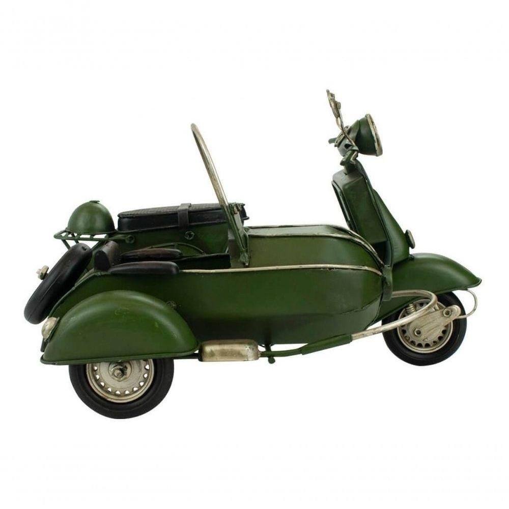 Motocicleta com Sidecar 17.5x27x20cm Estilo Retrô - Vintage - 5