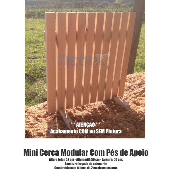 Cerca para Jardim Horta Decoração, Interna ou Externa com Pés 50x50 Cm com Pintura Neonx - Osmocolor - 3