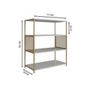 Ver imagem 3 de Estante Industrial 77cm x 94cm P1024 Cinza/Arena/Dourado