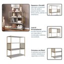 Ver imagem 6 de Estante Industrial 77cm x 94cm P1024 Cinza/Arena/Dourado
