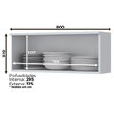 Ver imagem 3 de Armario Aereo Basculante Mdf 80 Cm Americana C354 Branco Henn