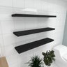 Kit 3 prateleiras para banheiro em MDF suporte Inivisivel preto 90x20cm modelo pratbnp27 - 1
