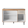 Balcão de Cozinha Anita 120cm Savana/off White com Amplo Espaço Interno B1 – Moblis - 4