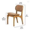 Ver imagem 2 de Kit 4 Cadeiras de Jantar Estofada Rafine Madeira Castanho Impermeável Marrom