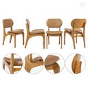 Ver imagem 4 de Kit 4 Cadeiras de Jantar Estofada Rafine Madeira Castanho Impermeável Marrom