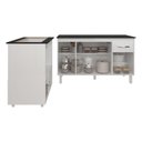 Ver imagem 4 de Armário Gabinete Camila 138 Cm com Tampo Tampão e Balcão Evelyn para Cooktop 5 Bocas Branco e