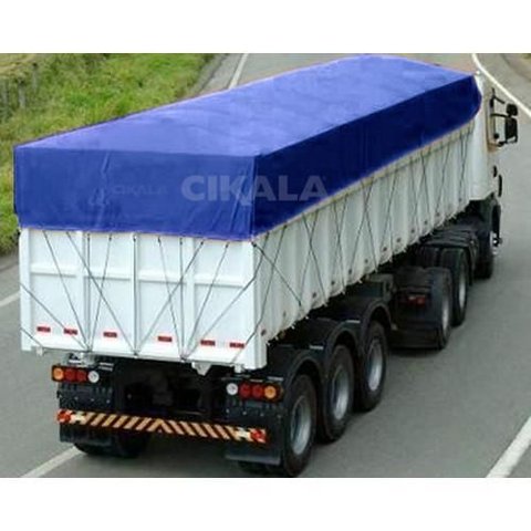 Lona Ck600 4,5x2,5m Azul em Pvc com Ilhós em Latão para Caminhão e Transporte Carga 650gr/m²